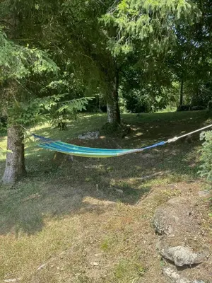 a hammock hanging from a tree in a park at Old Farmhouse Surrounded By Nature In Sidobre in Burlats