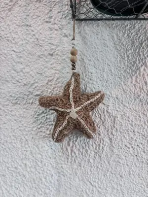a brown star ornament hanging on a wall at Charmant T2 & Mezzanine Idéal pour un séjour à Gruissan in Gruissan