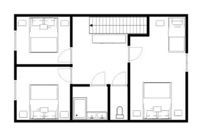 a black and white drawing of a house at Domaine Le Piboul in Fontcouverte