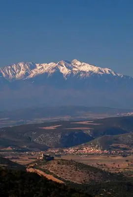 an aerial view of a snow covered mountain at Apartment the Haven in Cucugnan