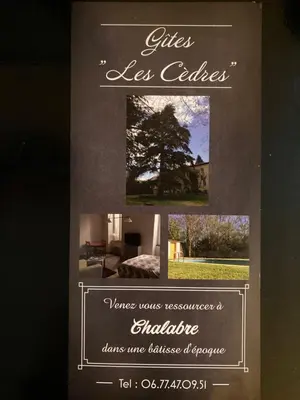 a book with a picture of a tree on it at Les cèdres in Chalabre