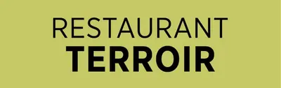 a sign with the words restaurant terrier at Logis Hotels - Hôtel et Restaurant de la Montagne Noire in Dourgne