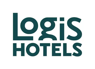 a logo for theos and hosiers hotels at Logis Hôtel Château De Palaja in Carcassonne