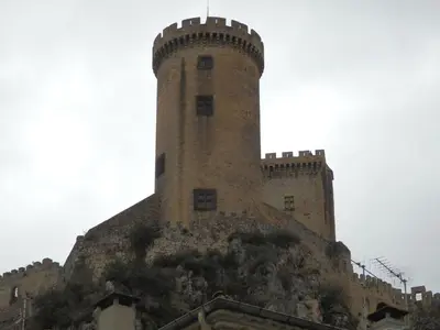 a castle on the top of a hill at The Railway Cottage at Montazels in Espéraza