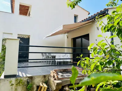 a view of the balcony of a house at Gite CATHARE en OCCITANIE in Espéraza