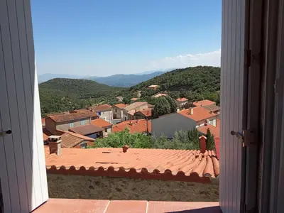 a view of a city from a roof at Chez Pierre in Bélesta