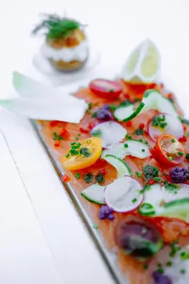 a pizza with different types of vegetables on it at Logis Hôtel - Auberge du Pastel - Hôtel 3 étoiles et Restaurant in Nailloux