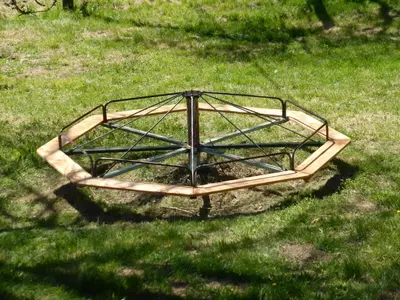 a wooden frame on the grass in a field at La Bouriotte, chambre d'hôtes Sycomore, in Labastide-Rouairoux