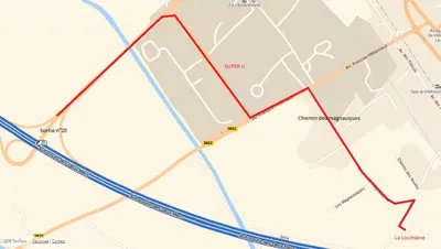 a map of the proposed route for the proposed interchange at LA LOUISIANE 31 in Villefranche-de-Lauragais