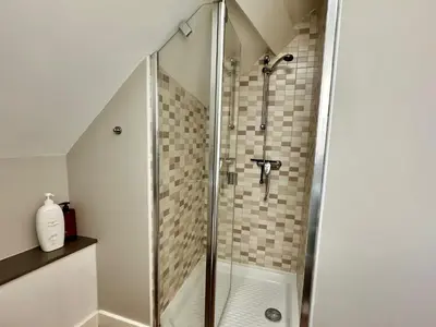 a bathroom with a sink and a skylight at le bristol appartement Canal & Chénier CanalduMidi in Carcassonne