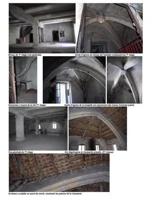 a collage of four pictures of a building at Chambre du couvent in Narbonne