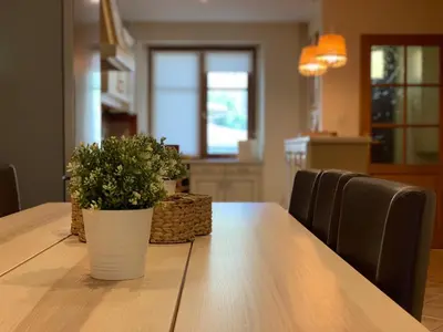 a wooden table with two plants on top of it at Côte de la Cité in Carcassonne