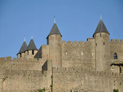 a large medieval castle with turrets at Spacious Villa Retreat in Carcassonne in Carcassonne
