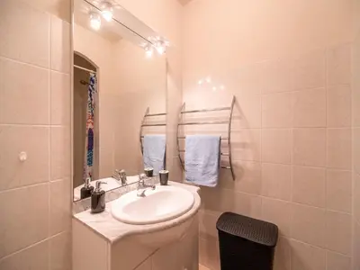 a bathroom with a sink and a mirror at Villa in Escales with Private Pool in Escales