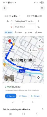 a screenshot of a parking graphic with a map at T2 Cozy proche des Halles Climatisé in Narbonne