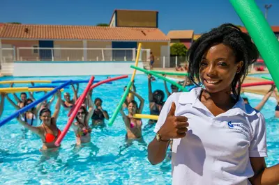 a group of people in a swimming pool at Goélia Le Village Club Marin in Port-la-Nouvelle