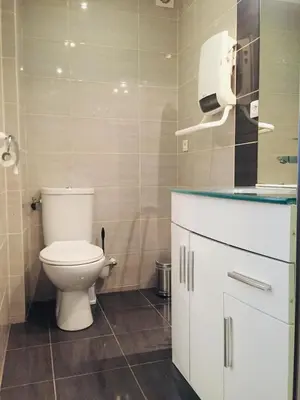 a bathroom with a toilet and a sink at REPUBLIQUE Centre in Carcassonne