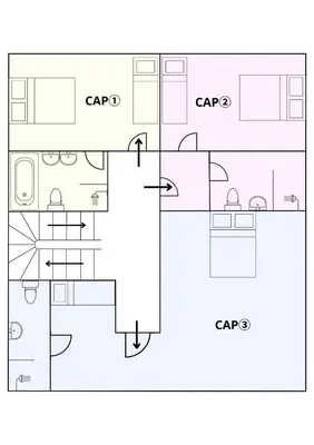 a floor plan of a house with diagrams at Entre Midi - Maison d'Hôtes - B&B in Capestang