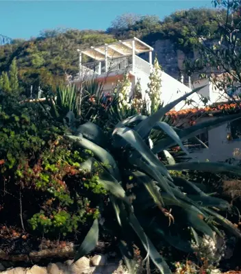 a house on top of a hill with plants at Chambre La Caunette in La Caunette