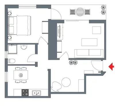 a floor plan of a apartment at Appart Aux deux Colombes avec Balcon et Garage in Pamiers
