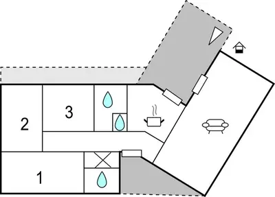 a floor plan of a house at Amazing Home In Prades Sur Vernazobre in Prades-sur-Vernazobre