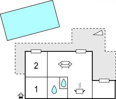 a block diagram of a house at Awesome Home In Prades Sur Vernazobre in Prades-sur-Vernazobre