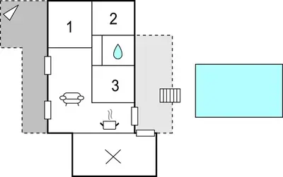 a block diagram of a house at Awesome Home In Pierrerue in Pierrerue