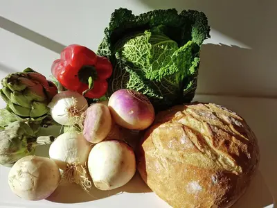a pile of vegetables sitting on top of a table at Serene Family Escape in Villesèque-des-Corbières