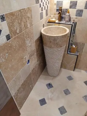 a bathroom with a sink and a shower at Drissia&Othman Atipik in Carcassonne