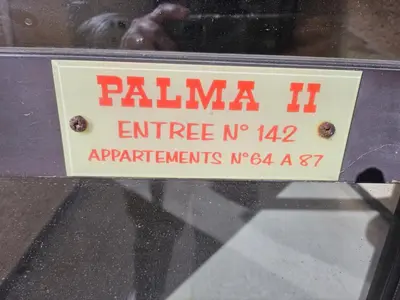 a sign that reads palma entrance applicationsagents at PALMA II in Port-la-Nouvelle