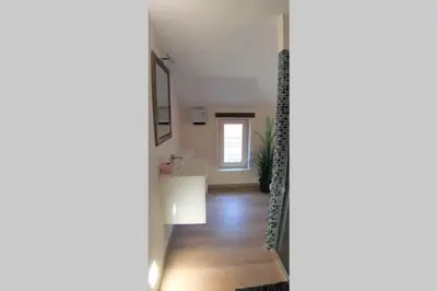 a view of a hallway from a living room at Havre de paix au pied de la montagne in Les Ilhes