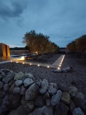 a group of lights on the side of a road at Mas des 4 Vents in Fitou