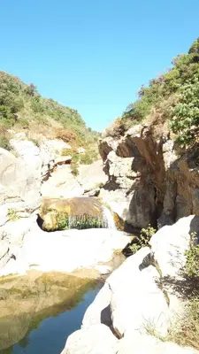 a stream of water on a rocky hillside at La petite étape in Duilhac