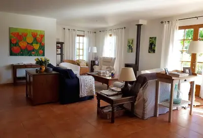 a tree in the middle of a field at Le Bariole, luxury villa with heated pool in Cesseras