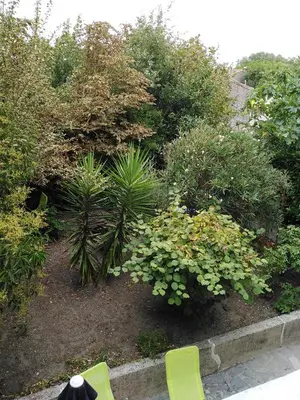 a trampoline with a net in a garden at Maison DELMAS, l'Oustal du Recantu in Sainte-Eulalie