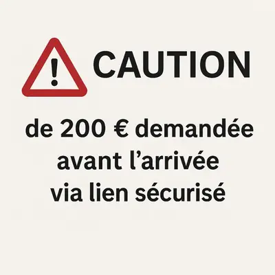 a sign that reads caution be and endangerant furniture vahen sequence at Baignoire Cosy Centre Narbonne in Narbonne