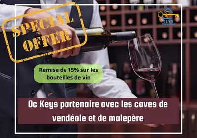 a large flat screen tv sitting on a tv stand at LE CONCORDE-WIFI-Clim-Parking-3étoiles-OcKeys in Bram