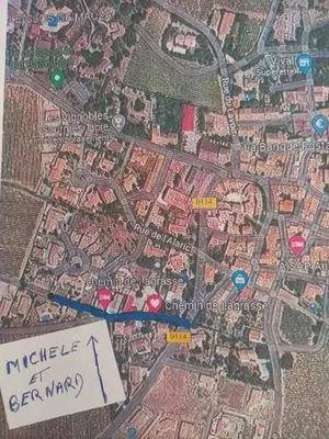 a map with a sign on top of it at Cher Micheée et Bernard in Camplong-dʼAude