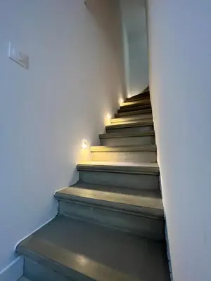 a stairway with lights on the top of it at La maison Barberousse in Gruissan