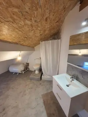 a bathroom with a sink and a toilet in a room at LOFT DU GET in Revel