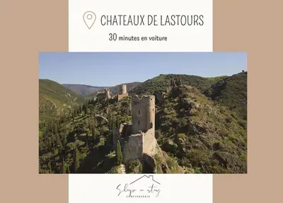 an image of a castle on top of a mountain at ** Superbe appartement sur le canal du midi ** in La Redorte