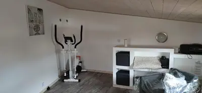 a room with a wall with antlers on the wall at La maisonnette du jardin Narbonne in Narbonne
