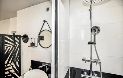 a bathroom with a shower and a sink at 1 Bedroom Stunning Home In Bélesta in Bélesta
