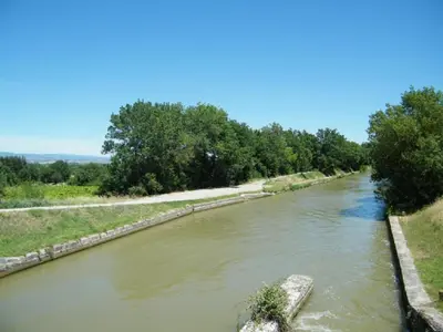 a view of a river from a bridge at bienvenue chez nous in Badens