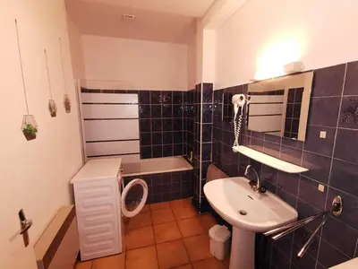 a bathroom with a sink and a toilet and a tub at Desix in Trilla