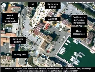 a map of a city with streets and buildings at Bellyenmer Gruissan in Gruissan