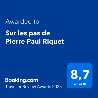 a screenshot of a phone with the text awarded to sun less pass de pierre at Sur les pas de Pierre Paul Riquet in Montferrand