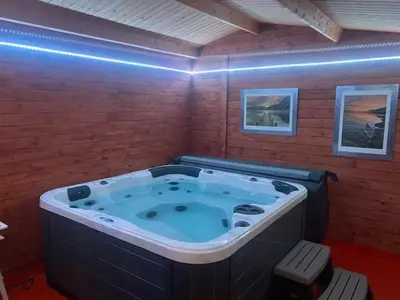 a large jacuzzi tub in a room at Domaine de ferrabouc in Mas-Saintes-Puelles