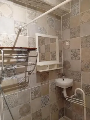 a bathroom with a sink and a mirror at Joli Studio avec jardin in Espira-de-lʼAgly