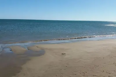 a view of the beach with the ocean at Studio Plage 200m Parking gratuit Port la Nouvelle in Port-la-Nouvelle